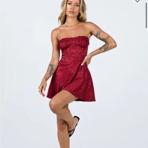 Princess Polly Red Strapless Fit and Flare Dress